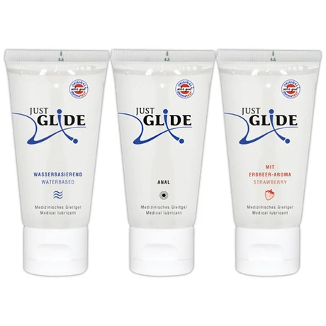 Orion - Just Glide - vízbázisú, anál és játékszer síkosító szett (3x50ml/cs)