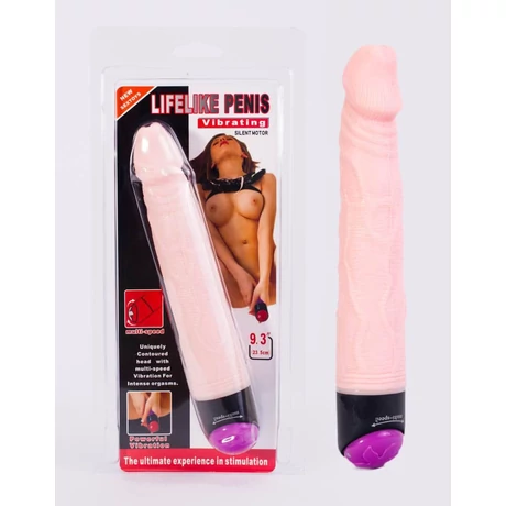 Debra - Lifelike Penis - rugalmas, élethű vibrátor (23cm) - natúr