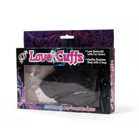 Seven Creations - Love Cuffs Plush - fém bilincs plüssel (fekete)
