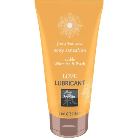 Shiatsu - Love Lubricant - ehető, ízesített vízbázisú síkosító (75ml) - fehér tea/barack