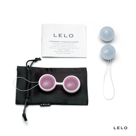 Lelo - Luna Beads Mini - szilikon, mini gésagolyó szett belső súlyokkal (pink/kék)