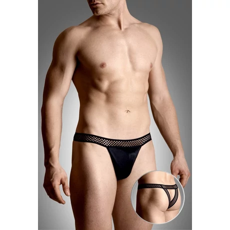 Softline - Mens Thongs 4486 - hátul nyitott férfi tanga (M/L) - fekete