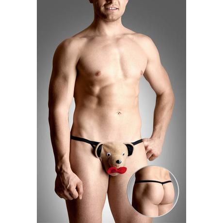 Softline - Mens Thongs 4492 - erotikus, macis férfi tanga (S/L) - barna