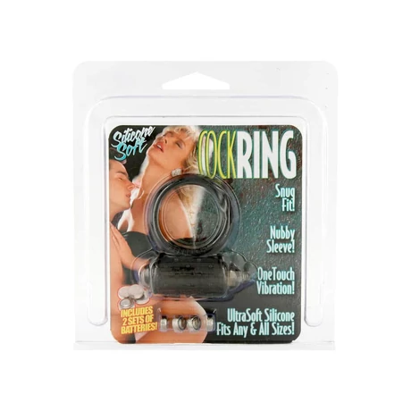 Seven Creations - Mini Vibrating Cockring - vibrációs péniszgyűrű csiklóizgatóval (fekete)