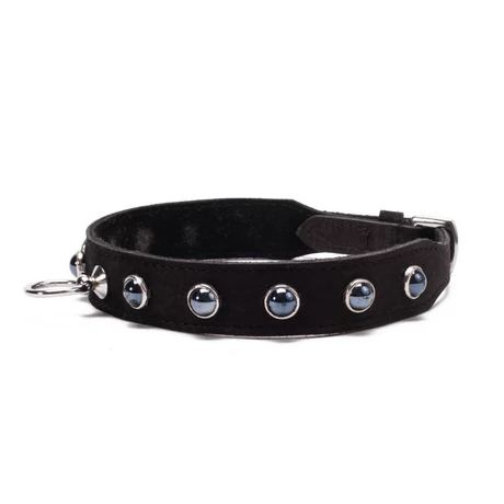 Devil Sticks - Octane Crystal Collar Black - kristályokkal díszített bőr nyakörv (fekete)