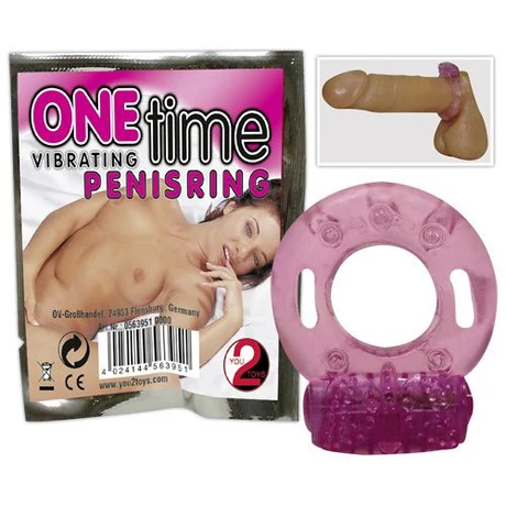Orion - One Time Vibrating Penisring - vibrációs péniszgyűrű csiklóizgatóval (lila)
