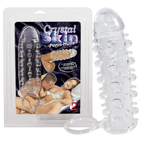 Orion - Crystal Skin - rücskös péniszköpeny heregyűrűvel (színtelen)