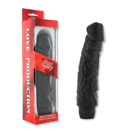 Seven Creations - Love Production - élethű, multi-speed vibrátor (22cm) - fekete