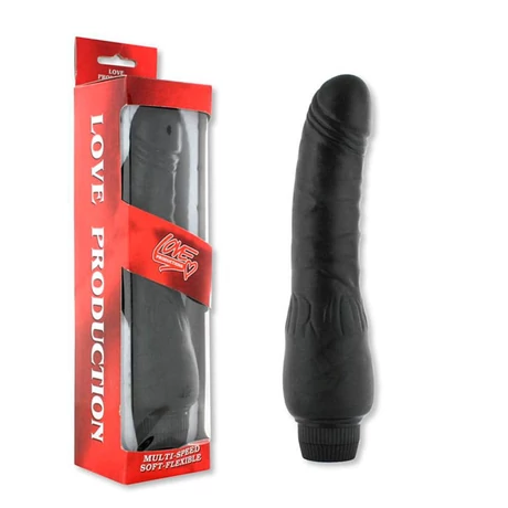 Seven Creations - Love Production - élethű, multi-speed vibrátor (24cm) - fekete