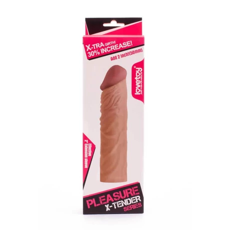 Lovetoy - Pleasure X-Tender Penis Sleeve #3 - élethű péniszköpeny (18,5cm) - natúr