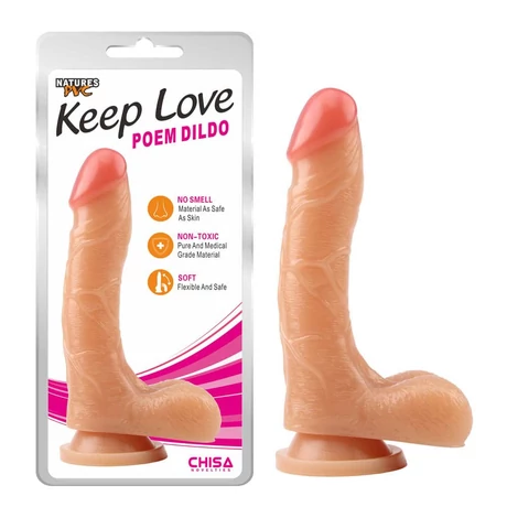 Chisa Novelties - Keepl Love - Poem Dildo -  rögzíthető, élethű, herés dildó (natúr)