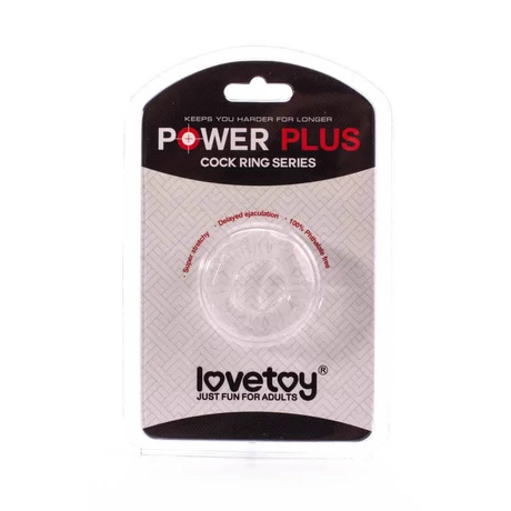 Lovetoy - Power Plus Cock Ring Series #5 - érdes péniszgyűrű (áttetsző)