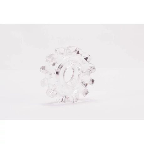 Lovetoy - Power Plus Cock Ring Series #6 - érdes péniszgyűrű (áttetsző)