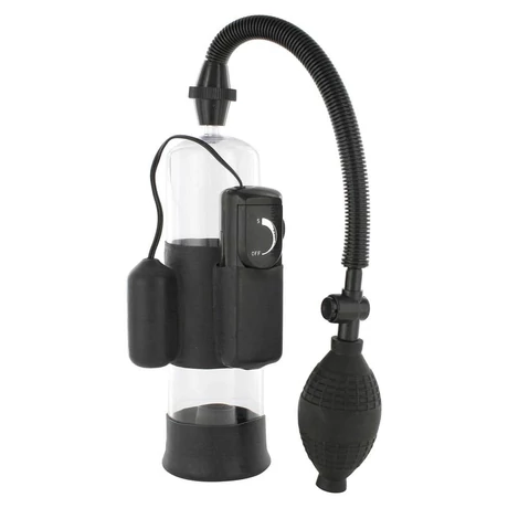 Seven Creations - Power Pump - vibrációs, vákuum péniszpumpa (fekete/áttetsző)