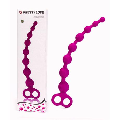 Pretty Love - Parker - 8 szemes, szilikon análsor (lila)
