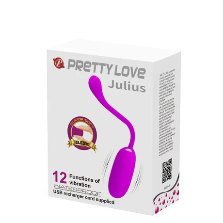 Pretty Love - Julius - 12 funkciós, szilikon vibrotojás (USB) - lila