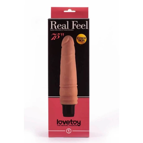 Lovetoy - 7,5&quot; Real Feel Cyberskin Vibrator - élethű vibrátor (20cm) - natúr