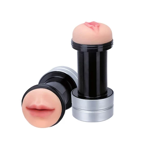 RealStuff - 2 in 1 Hummer - élethű száj és vagina maszturbátor (natúr)