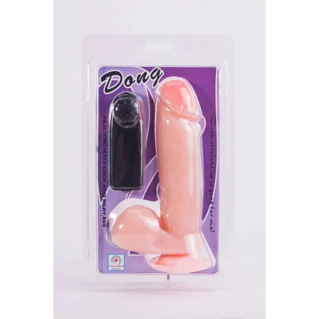 Debra - Realistic Dong - rögzíthető, távirányítású, élethű herés vibrátor (natúr)