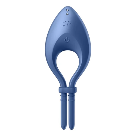 Satisfyer - Bullseye - prémium, 12 funkciós, webmart, vibrációs péniszgyűrű (kék)