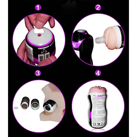 Lovetoy - Sex In A Can - Vibrating Vagina Tunnel #2 - élethű, vibrációs vagina maszturbátor (natúr)