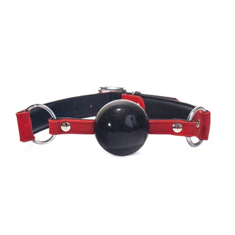 Devil Sticks - Silicone Ball Gag - állítható szilikon szájpecek (fekete/piros)