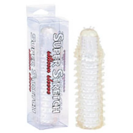 Seven Creations - Super Stretch Transparent - rücskös, szilikon péniszköpeny (áttetsző)