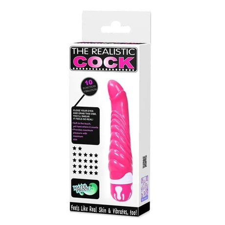 Debra - The Realistic Cock 1 - élethű, bordázott G-pont vibrátor (21,8) - pink