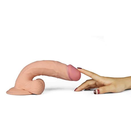Lovetoy - 9&quot; The Ultra Soft Dude Vibrating - rögzíthető, távirányításos, élethű vibrátor (21,5cm) - natúr