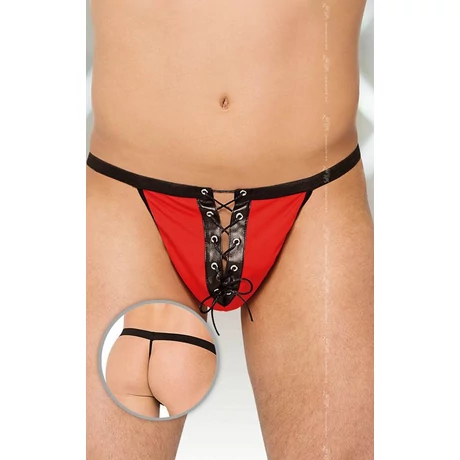 Softline - Thongs 4508 - erotikus, fűzős férfi tanga (S/L) - piros