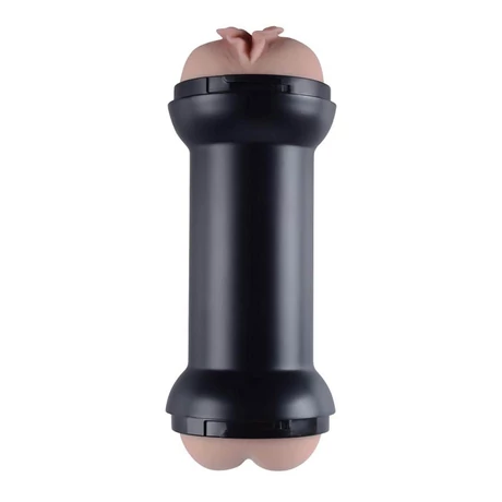 Lovetoy - Traning Master Double Side Stroker - duplavégű, élethű vagina és ánusz maszturbátor (natúr)