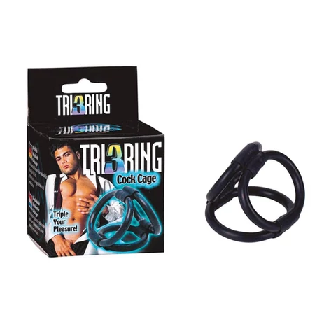 Seven Creations - Tri3Ring Cock Cage - péniszketrec (fekete)