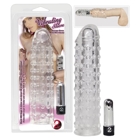 Orion - Vibrating Sleeve - rücskös, vibrációs péniszhosszabbító (színtelen)