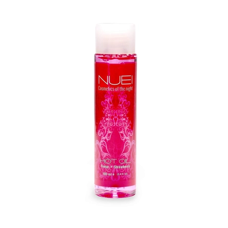 Nuei - Hot Oil Strawberry - illatosított, melegító hatású masszázsolaj (100ml) - eper
