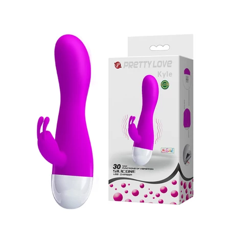 Pretty Love - Kyle - 30 funkciós, nyuszifüles csiklóizgató és G-pont vibrátor (USB) - lila