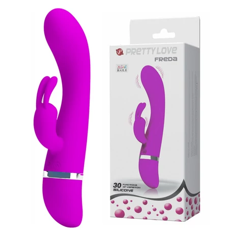 Pretty Love - Freda - 30 funkciós, nyuszifüles csiklóizgató és G-pont vibrátor (lila)