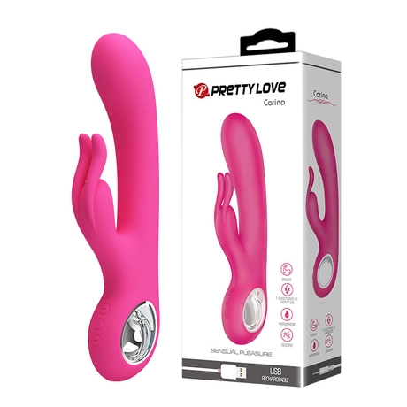 Pretty Love - Carina - 7 funkciós, nyuszis, csiklóizgató és G-pont vibrátor (USB) - pink