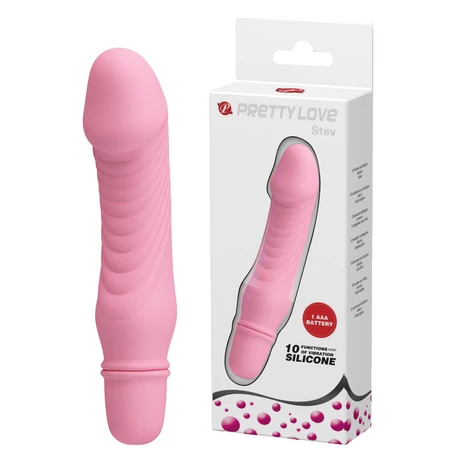 Pretty Love - Stev - szilikon, 10 funkciós, mini vibrátor (13,5cm) - pink