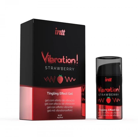 INTT - VIBRATION STRAWBERRY - melegítő hatású gél - unisex