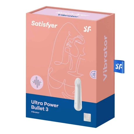 Satisfyer - Ultra Power Bullet 3 - prémium, szilikon mini vibrátor (USB) - fehér