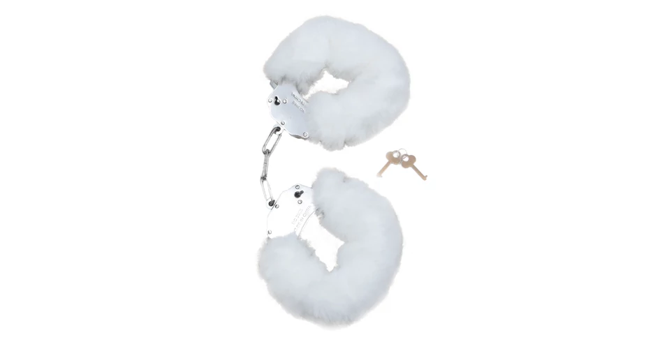 Plussel Boss Series - Fetish - Furry Cuffs - fém bilincs plüssel (fehér ...