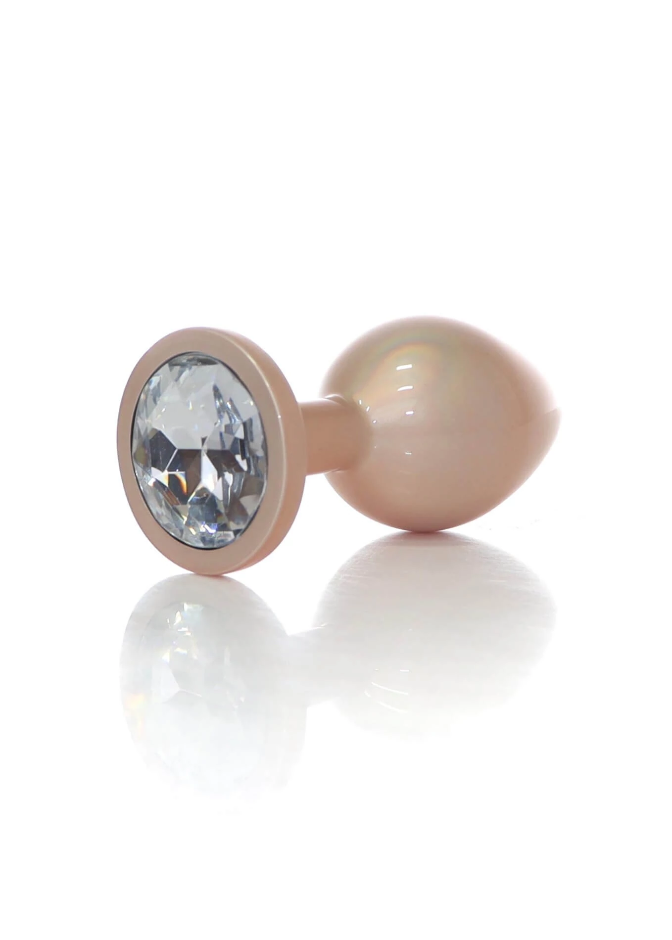 B - Series HeavyFun - Jewellery Plug Medium - áttetsző kristályos fém análdugó (M) - barack/arany