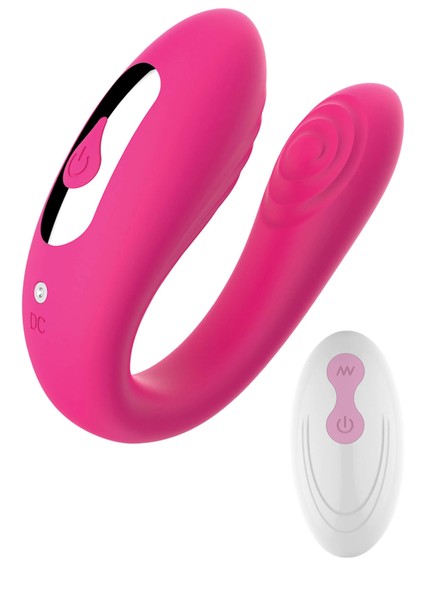 B - Series Magic - Massager Dual Vibrator - 5 funkciós, wireless, szilikon párvibrátor (USB) - pink