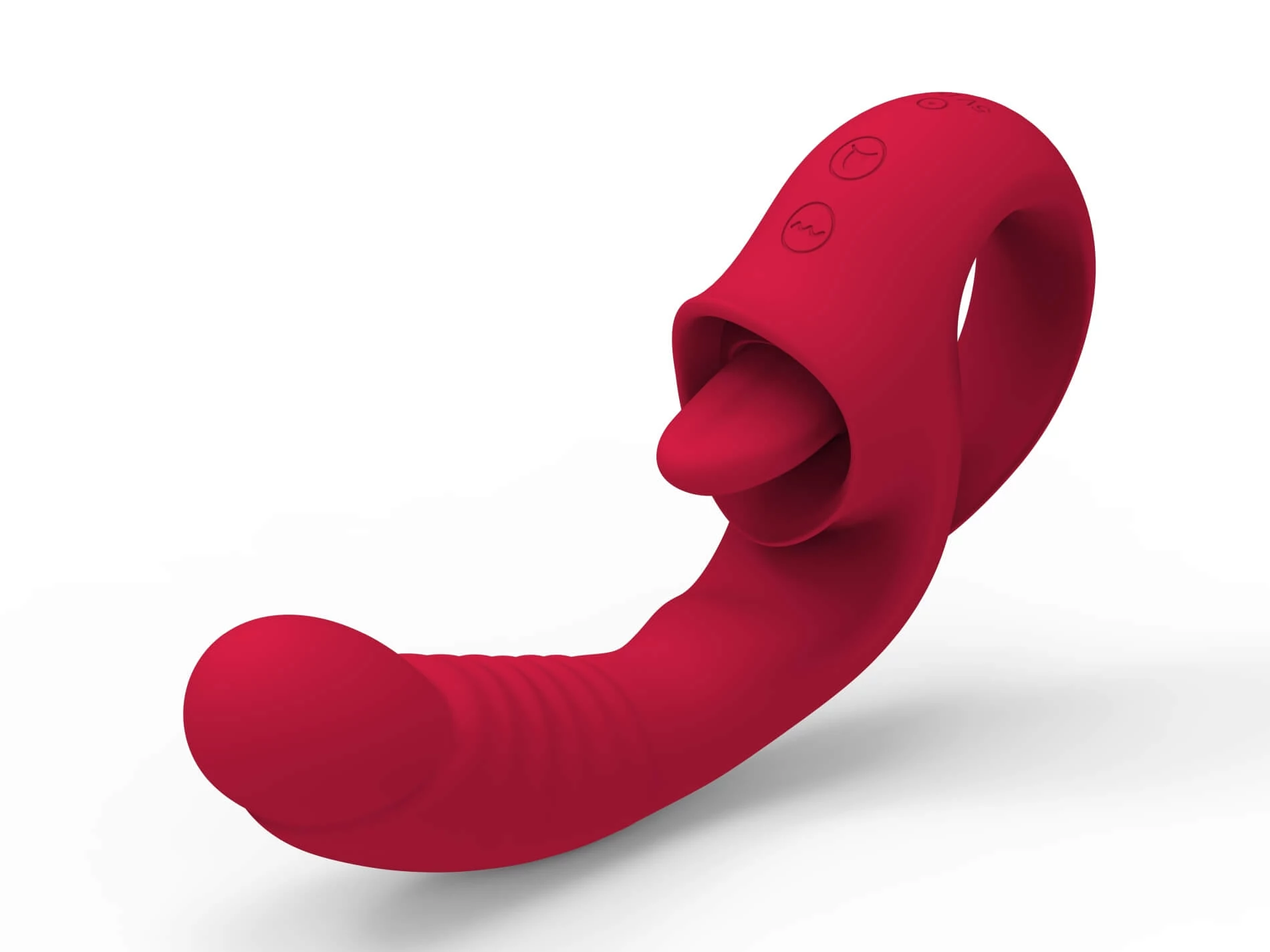 B - Series Magic - Rechargeable Licking Stimulator - 10 funkciós G-pont vibrátor nyalogató csiklóizgatóval (USB) - piros