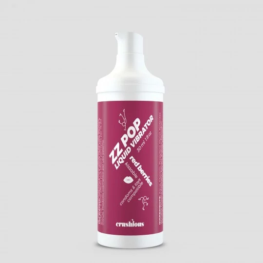  Crushious - ZZ POP Liqiud Vibrator Red Berries Aroma - illatosított folyékony vibrátor (30ml) - vörös bogyók