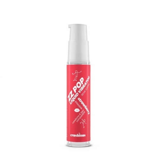 Crushious - ZZ POP Liqiud Vibrator Strawberry Aroma - illatosított folyékony vibrátor (10ml) - eper