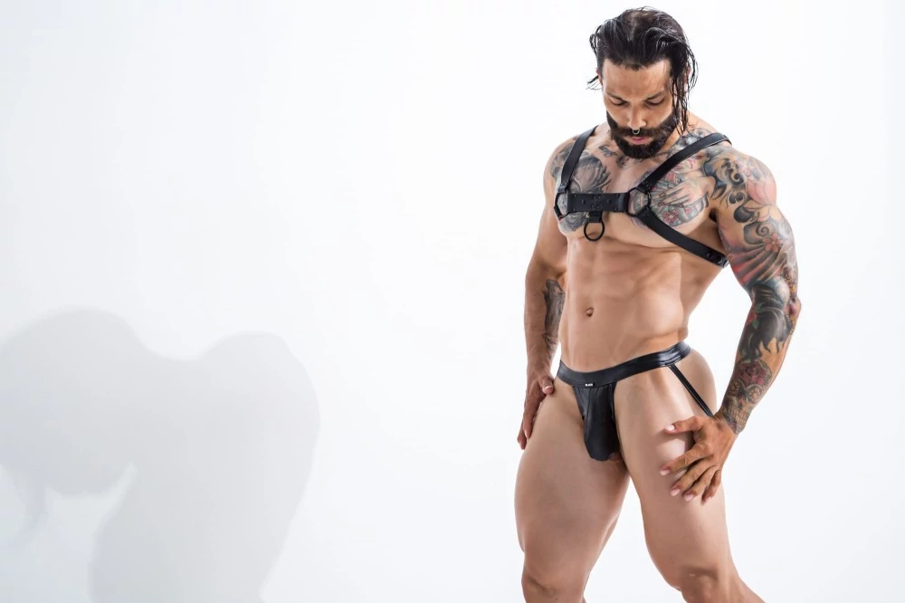 Cut4Men - Party Black Harness - műbőr hám (O/S) - fekete