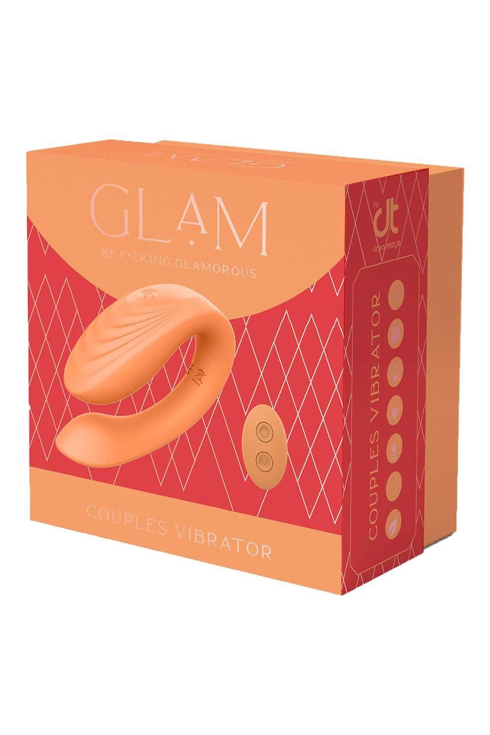 Dream Toys - Glam Couple Vibrator - wireless párvibrátor (USB) - narancs