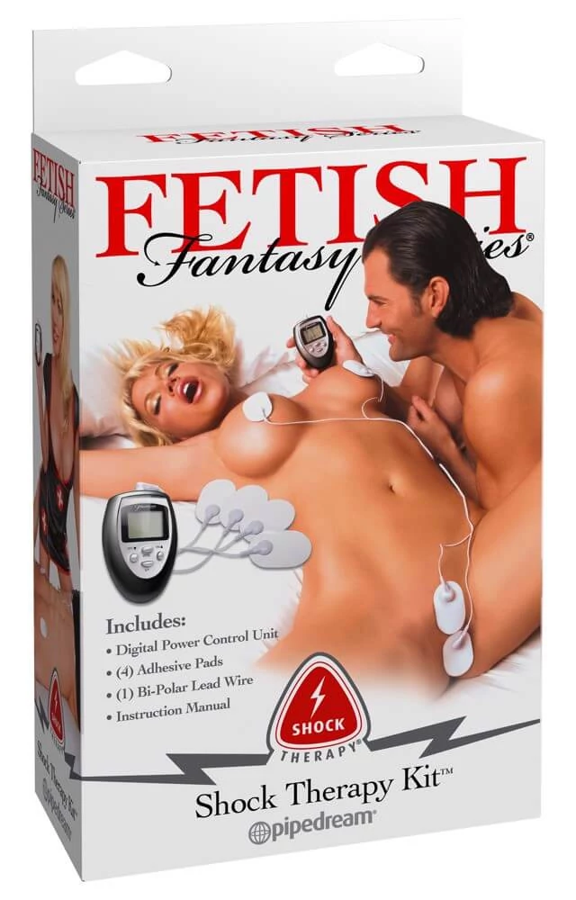 Fetish Fantasy Series - Shock Therapy Kit - elektromos masszírozó szett LCD kijelzővel