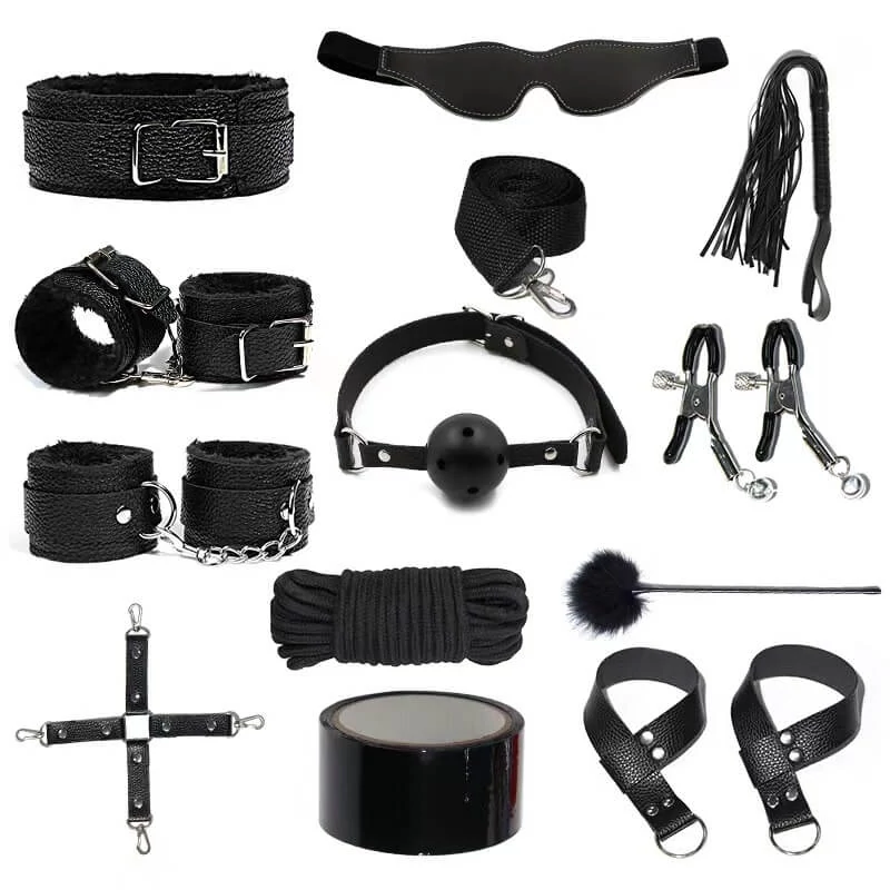 Guilty Toys - BDSM Fetish Essentials Set - 12 darabos, prémium kötöző szett (fekete)